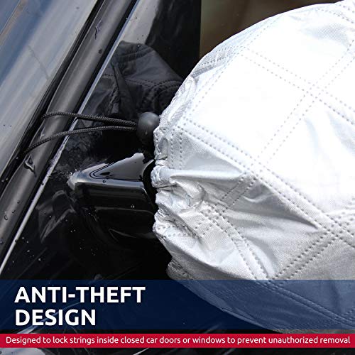 Autoamerics Car Side View Mirror Snow And Ice Cover - Set Of 2 - Winter Auto Accessories - Fit Most Universal Cars SUV Van Truck - Best Vehicle Mirrors Guard From Frost, Dirt, Dust, Rain and Bird Poop - Thumbnail 4