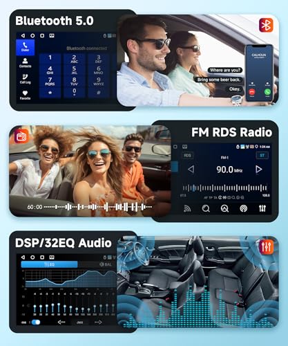 【4+64G】Hodozzy Carplay Autoradio per Ford Focus II Galaxy II Mondeo S-Max C-Max con USB USB-C, 7 Pollici Autoradio Bluetooth con Android Auto/32 EQ/FM/RDS/SWC+Retromarcia Telecamera,Argent
