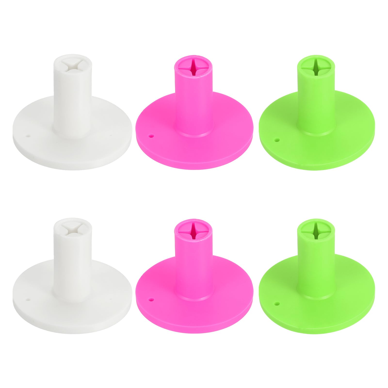 PATIKIL Rubber Golf Tee, 6 Pack 1.4 Inch Golf Practice Tees Training Driving Range Tee Stable Golf Ball Holder for Outdoors Indoors Hitting Mat, White/Green/Pink