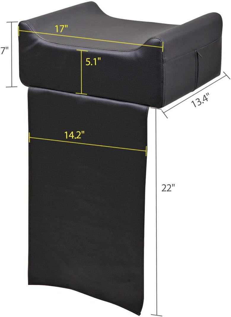 JAXPETY Barber Shop Child Booster Seat, Beauty Salon Spa Massage Equipment for Styling Chair, U-Shaped Leather Seat Cushion, Black: Kitchen & Dining