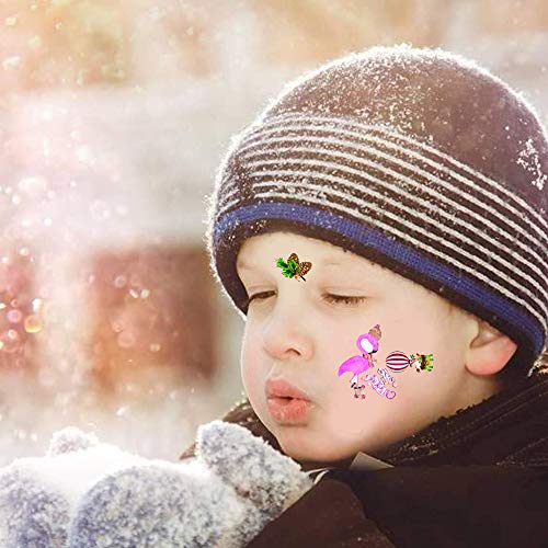 Dream Loom 20 Sheets Christmas Tattoos,Temporary Tattoos for Kids with 100 Xmas Patterns,Fake Stickers Face Body Tattoos, Holiday Party Supplies Favors Stocking Stuffers - Thumbnail 4