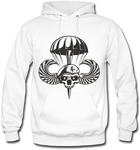 Parachute Jumping Bale Womens Heavyweight Fleece Hoodie Size L White