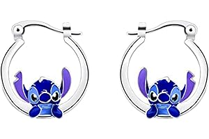 RONGJI JEWELRY Stitch Earrings Gift for Girls - Ohana Means Family Stitch and Scrump Earrings Birthday Gift for Daughter or Granddaughter