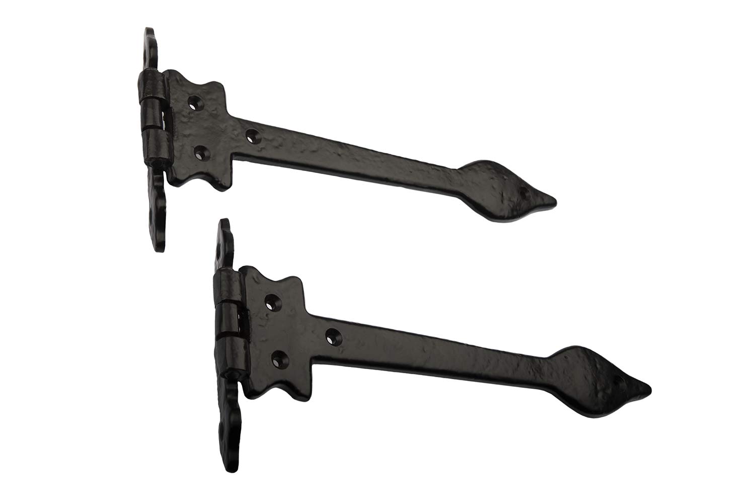 B&M - Malleable Antique Black Cast Iron Leaf Hinge - 9'' (229mm) 1 Pair