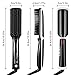 Ionic Hair Straightener Brush, BHY Hair Straightening Brush with Negative Ion, 30s Fast Heat up, LCD Display, Auto-Off & Dual Voltage, Portable Ceramic Straightening Comb for Home and Travel