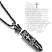 Molike English Lord's Prayer Stainless Steel Cross Bullet Pendant Chain Necklace for Men, 22