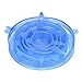 Nuovoware Silicone Stretch Lids, [6 PACK] Multi Size Durable Food Grade Airtight Soft Silicone Lids Food and Bowl Covers for keeping Food and Fruit Fresh, Transparent Strecthable Food Seal Wrap, Blue