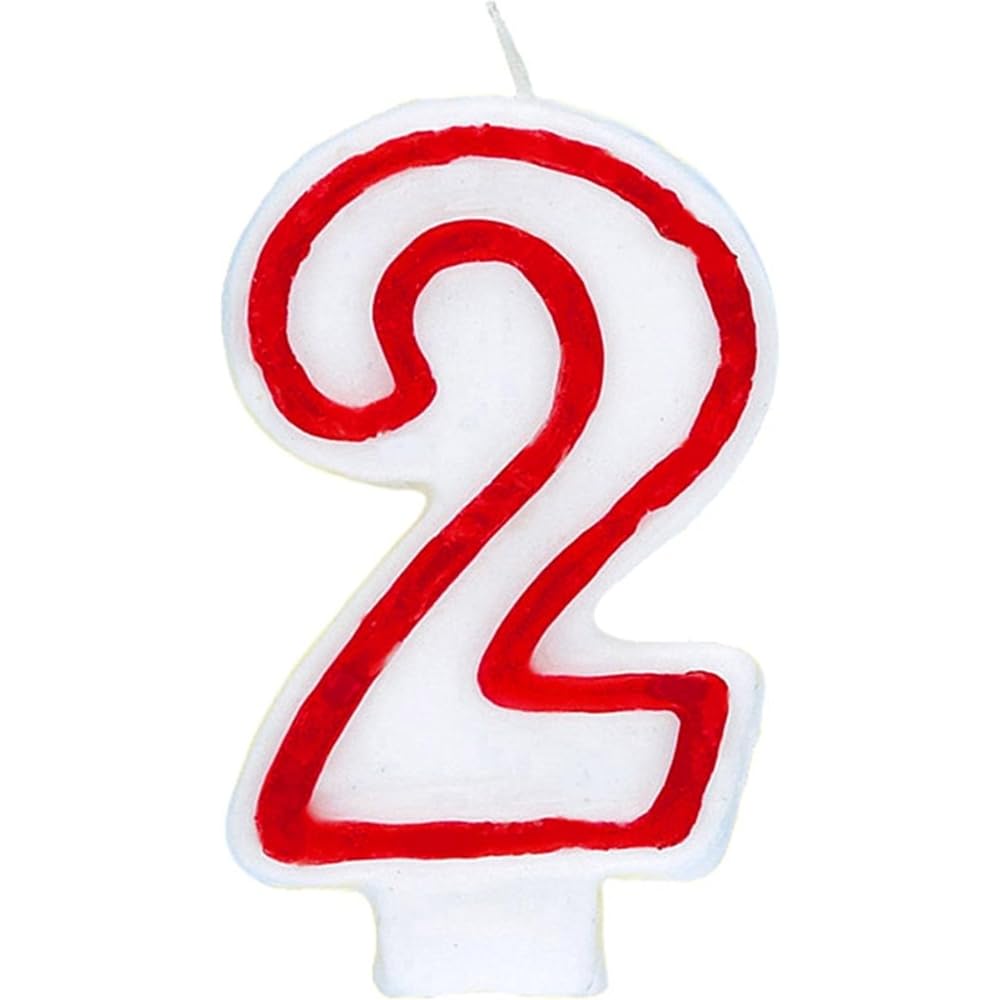 Number 2 Classic Birthday Candle (13cm) 1 Count - Perfect Celebration Candle for Any Events