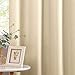 jinchan Semi Sheer Curtains for Living Room 84 Inches Long Casual Weave Voile Curtain Panels for Bedroom Window Treatment 2 Panels Beige
