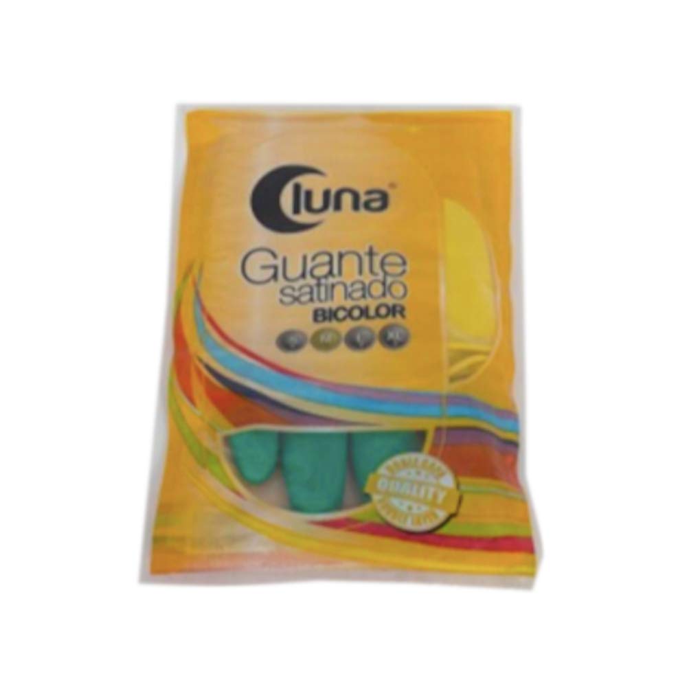 Luna Gloves Two-Tone Satin Yellow-Green T.Medium, Neutral, Medium