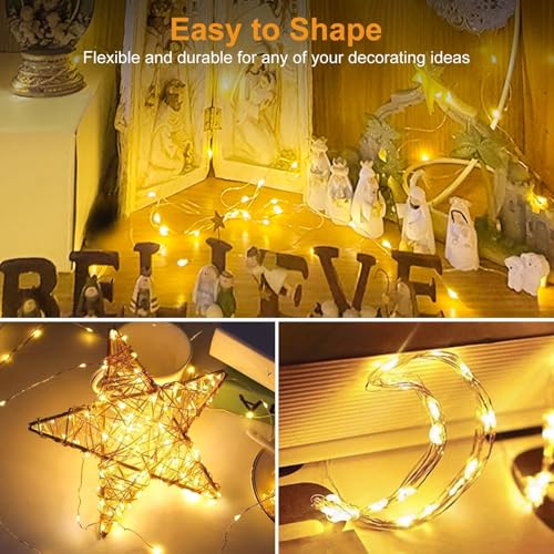 30 Pack Fairy Lights Battery Operated [3 Modes], 7ft 20 Led Twinkle Lights String Lights, Bulk Small Mini Silver Wire For Wedding,Party,Table Centerpieces,DIY Crafts,Christmas Decor, Warm White