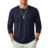 MAGNIVIT Men's Shirts Long Sleeve T-Shirt Basic Casual Crew Neck Tees Classic Moisture Wicking Tops Plain Soft Shirt