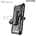 COVRWARE [Iron Tank] case Compatible with ZTE ZMAX PRO/ZTE Carry, with Built-in [Screen Protector] Full-Body Rugged Holster Armor Case [Brushed Metal Texture Design][Belt Clip][Kickstand], White
