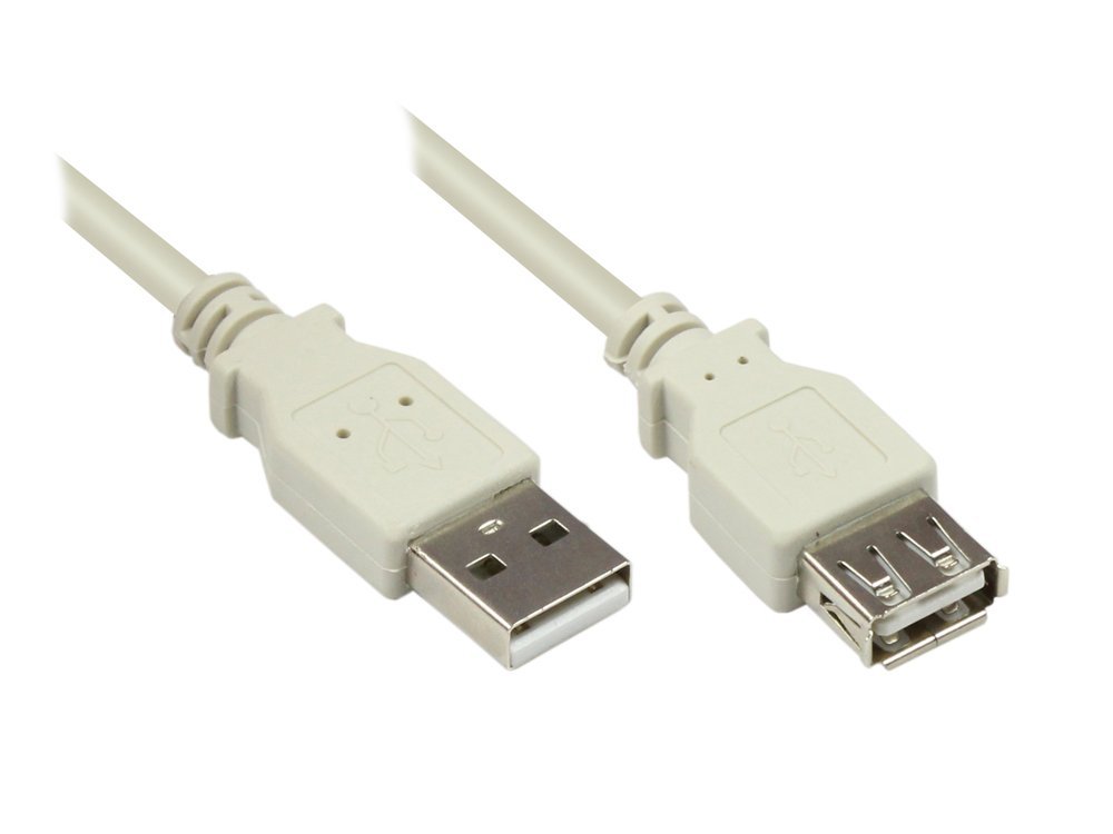 Good Connections Extension Cable USB Easy Plug A to Socket beige grey 5,00 m