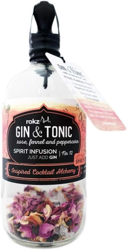 Rokz Gin & Tonic Botanicals Spices Spirit Infusion Bottle for Gin Cocktails