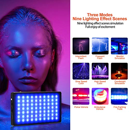 LituFoto RGB Pocket Light R18 Camera Light Mini LED Video Light Panel Fill Light Full Color Output Video Soft Light with Screen for YouTube, Vlog, DSLR, Studio, Outdoor, Smartphone Shooting