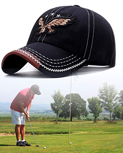 Baseball Caps for Men/Women - Sporting Baseball Hats with Adjustable Back Closure - Sports Hats for Men -Perfect for Workouts, Running and Outdoor Activities(Black)