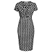 ANGVNS Women Dot Slim Fit and Flare A-line Vintage Wear to Work Business Party One-piece Pencil Dress
