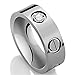 FHMZ(TM) Designer Screw Head CZ Band Love Wedding Ring Couples Rings Silver Finish Sizes 6 - 11