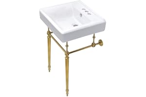 Kingston Brass KVPB2018W47 Edwardian Console Sink, Brushed Brass 20 x 18 x 33.56