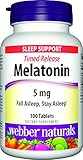 Webber Naturals Melatonin Timed Release, Extra Strength, 5 mg, 100 Count