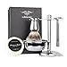 6 Piece Shaving Gift Kit - Includes Badger Hair Shaving Brush,Double Edge Safety Razor,Chrome Stand,Bowl,Shaving Soap,2 Replacement Blades