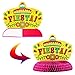 28 PCs Cinco De Mayo Fiesta Hanging Swirls huge Pack with Strings, Tissue Pom Paper Flowers & Backdrop Banner, Honeycomb Table Centerpiece, Mexican Sombrero Taco Supplies Décor Party Decorations