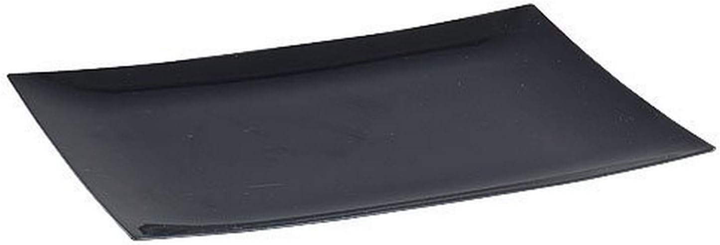 Lillian 9 X 6-7/8 Inch Rectangular Plastic Plates, 10 Count, Black