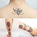 COKOHAPPY 4 Sheets Black Lace Wedding Dream Cathcher Mandala Lotus Crown Look Real Flash Temporary Tattoo