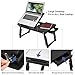 SONGMICS Multi-Function Lapdesk Table, Foldable Bed Tray, Adjustable Breakfast Table, with Tilting Top, Storage Drawer, Bamboo Wood, Black ULLD01BK (Renewed)thumb 2