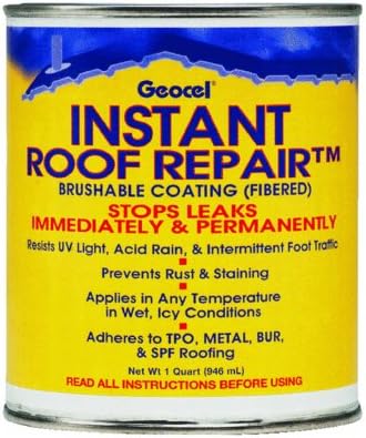 Geocel 25200 Instant Roof Repair Brushable Coating, 1 qt, Clear