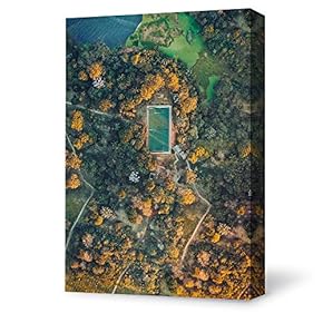 Canvas Wall Art for Living Room,Bedroom Home Artwork Paintings Aerial Photo of Scenery Ready to Hang - 12x18 inches