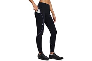 BALEAF Womens Winter Cycling Pants Padded Bike Thermal Tights Fleece Lined Leggings Water Resistant Cold Weather Gel Pockets