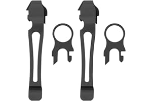 DONOP 2 Pack Quick Release Pocket Clip and Lanyard Ring Replacement for Leatherman Surge, Wave Plus, Charge AL ALX Ti TTi XTi,Multi-Tools (Black)