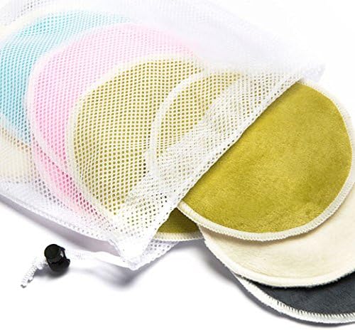 Washable Organic Nursing Pads – Hypoallergenic, Leak Proof Reusable Bamboo Pads For Nursing Moms With Washing Bag, Pink Rubber Reminder Bracelet – Breastfeeding Essential – 10 Count