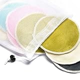Washable Organic Nursing Pads - Hypoallergenic, Leak Proof Reusable Bamboo Pads For Nursing Moms With Washing Bag, Pink Rubber Reminder Bracelet - Breastfeeding Essential - 10 Count