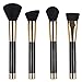 ISABELLA PHANTOM 9 Pcs Shinning Ferrule Makeup Brush Set with Designer Case (black) for Women