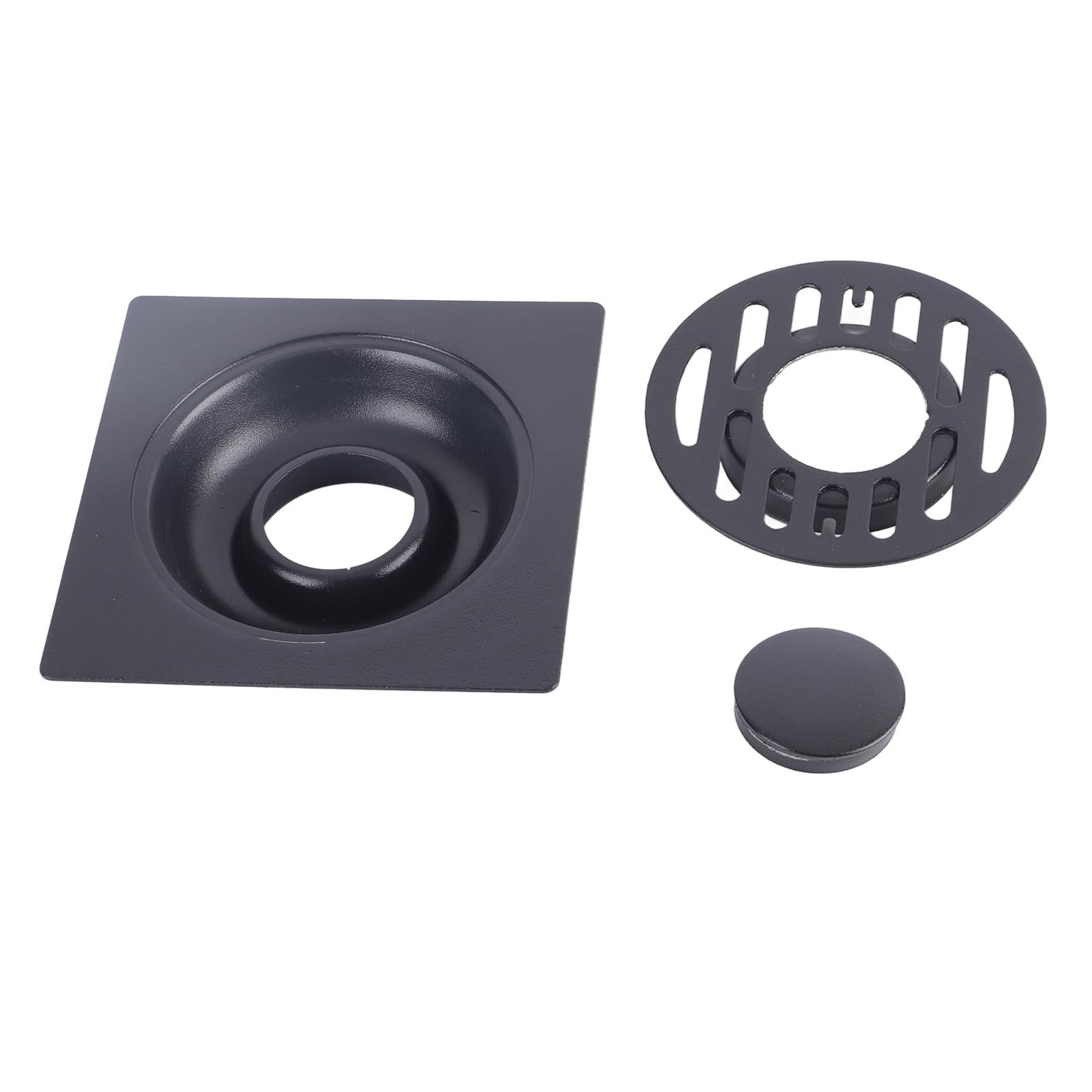 Stainless Steel Shower Floor Drain with Removable Round Pattern Cover Rotary Type Adjustable Leveling Feet Hair Strainer for Bathroom Home Hotel Use