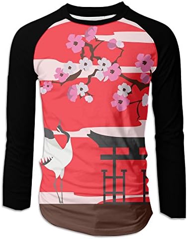 Japanese Style Art Mens Adult Long Sleeve Baseball T-Shirt Casual Wear Home &amp; Outdoor Sports Stylish Popular