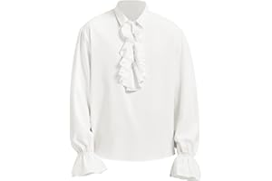 AMERICAN TRENDS Mens Pirate Shirt Medieval Renaissance Victorian Costume Ruffled Steampunk Vampire Gothic Halloween Tops