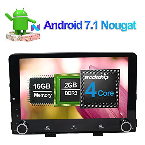 Flynavigo 9.1 Inch Android 7.1 Quad Core Car Stereo Full Touch In Dash Car Radio Head Unit with Bluetooth GPS Navigation for Kia Rio 2017- Support FM AM Mirror Link 3G WIFI 1080P Video Backup Camera