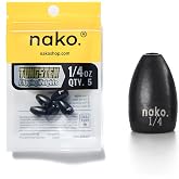 97% Pure Tungsten Flipping Weights - 10 Pack / 5 Pack - Nako Tungsten Weights - Fishing Sinkers for Bass Fishing