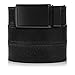 SlideBelts Top Grain Leather Ratchet Belt (Black with Matte Black Buckle, Up to 48