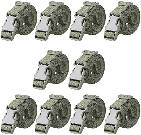 MAGARROWLuggage Straps Adjustable Travel Accessories Suitcase Travel Buckle Belt Non-Slip Packing Belt (Green- 10pcs)
