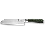 HexClad Santoku Knife, 7-Inch Japanese Damascus Stainless Steel Blade, Full Tang Construction, Pakkawood Handle