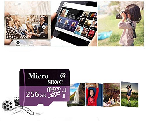256GB Micro SD SDXC Card High Speed Class 10 Memory SD Card with SD Adapter