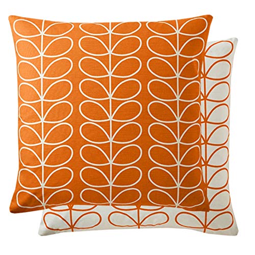 Filled Orla Kiely Small Linear Leaf Stem Persimmon Orange 20"-50cm Cushion Pillow Case Sham