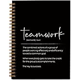 QUICQOD Team Gifts for Employees,Teamwork Definition Notebook Journal,Thank You Gifts for Coworkers Employees,Team Appreciation Gifts,Teamwork Gifts,Black Hardcover Spiral Notebook 5.5x8.3(black)