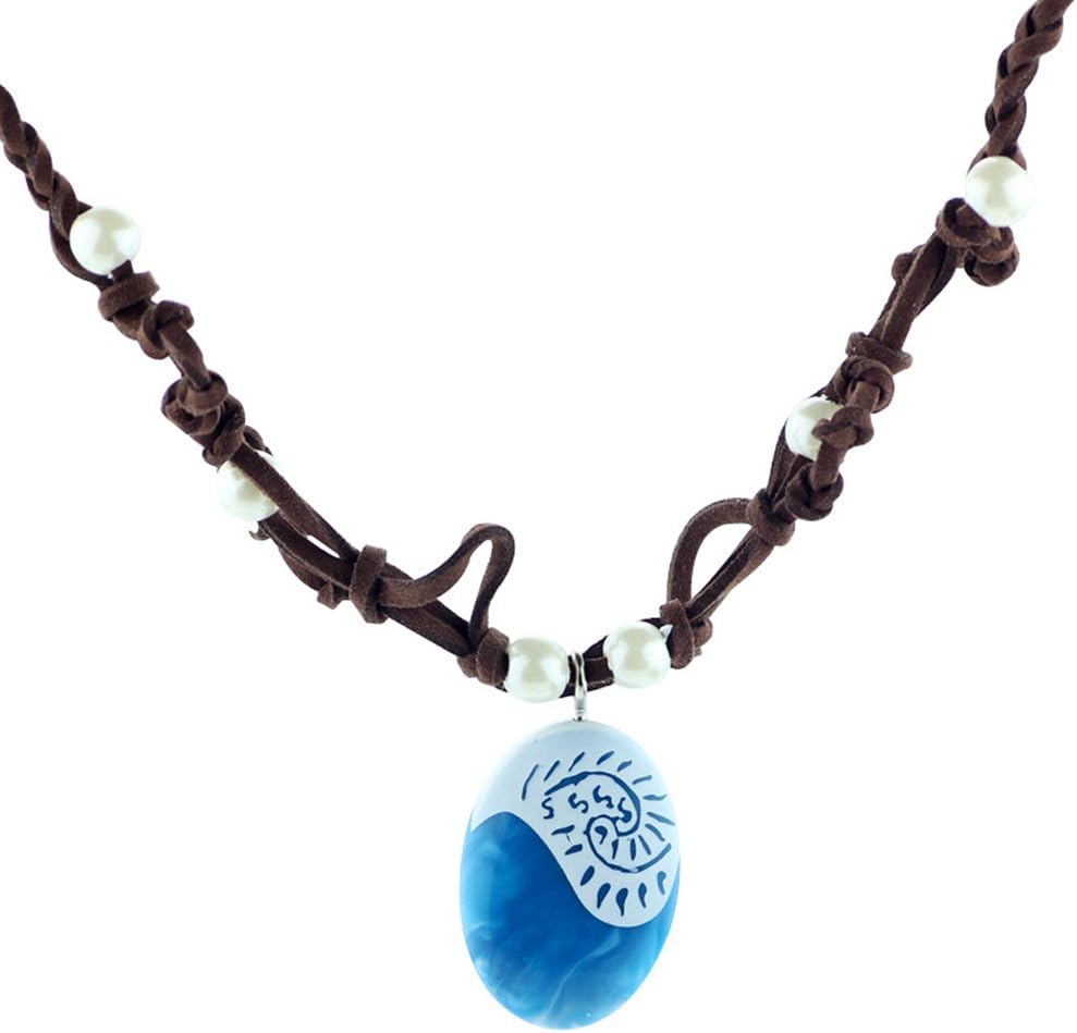 Natives Polynesian Princess Necklace Accessories, Necklace Seashell Accessory Movie Gift for Girls, Barbie Accessories, Faux Leather, Pearl, Children Adults Kids Toys Princess Doll Birthday Party