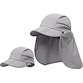 LLmoway Men Women Safari Fishing Sun Cap with Removable Neck Flap Quick Dry Hats